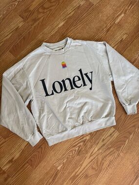 Lonely Ghost “Lonely” Graphic Sweatshirt Medium Retro Computer Streetwear